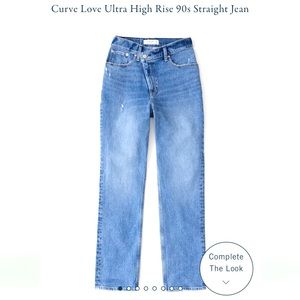 Abercrombie & Fitch Curve Love Ultra High Rise 90s Straight Jeans